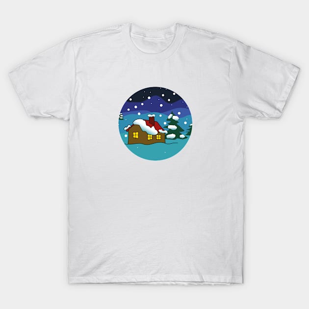 Christmas night T-Shirt by Elena Akopian